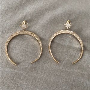 Free people star moon hoop earring